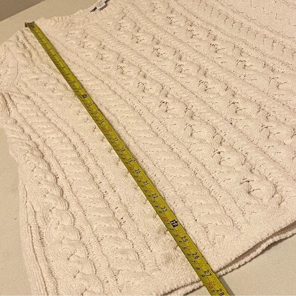 J. Jill Women’s Chunky Cable Knit Chenille Size Small Petite Ivory Sweater - Picture 10 of 10